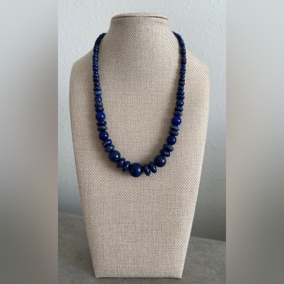 Lapis bead necklace by Jay King - Picture 2 of 11